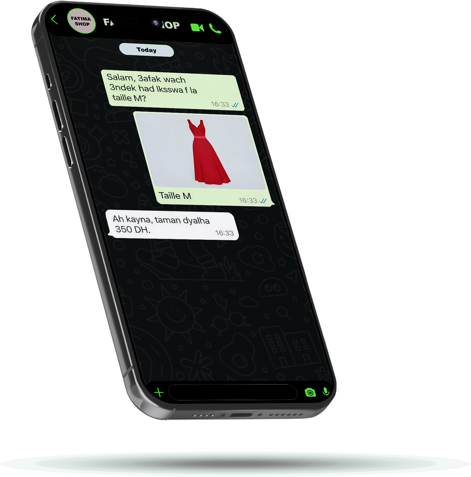 Live WhatsApp replies - Phone mock placeholder